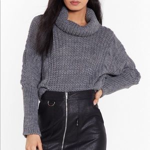 Grey Turtleneck Sweater